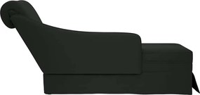 vidaXL Σαλόνι πολυθρόνας με μαξιλάρι και δεξί μπράτσο Μαύρο βελούδο