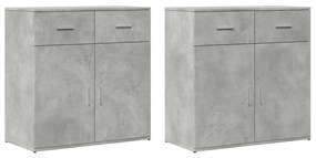 vidaXL Βοηθητικά Ντουλάπια 2 Τεμ. Σκυροδέματος 79x38x80 εκ. Επεξ. Ξύλο
