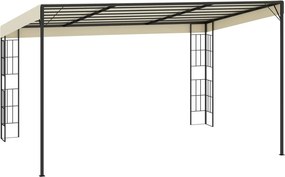 vidaXL Κιόσκι Επιτοίχιο 3 x 4 μ. Κρεμ Υφασμάτινο