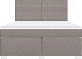 vidaXL Κρεβάτι Boxspring με Στρώμα Taupe 180x200 εκ. Υφασμάτινο