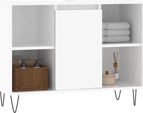 vidaXL Ντουλάπι Μπάνιου Γυαλ. Λευκό 80 x 33 x 60 εκ. από Επεξεργ. Ξύλο