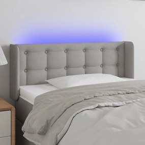 vidaXL Κεφαλάρι Κρεβατιού LED Ανοιχτό Γκρι 83x16x78/88 εκ. Υφασμάτινο