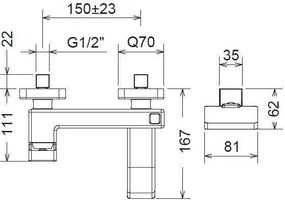 La Torre Profili Plus 46019 Chrome - Μπαταρία λουτρού