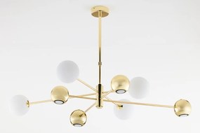 Κρεμαστό Πολύφωτο Moka 4xG9 Χρυσό με Οπάλ Γυαλί