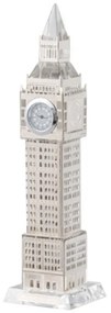 Artekko Artekko Big Ben Γυάλινο Διακοσμητικό Επιτραπέζιο Ρολόι (5x5x22)cm 76673-SILV