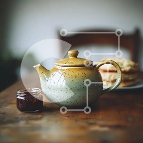 Intra Συλλεκτικό Ξύλινο Παζλ Plywood  4mm - Cozy Tea Time Setup με Teapot και Scones Σε Ξύλινο Κουτί - Διαστάσεις: 10x10 cm – 25 κομμάτια