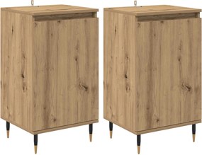 vidaXL Πλαϊνό γραφείο 2 pcs Artisan Oak 40 x 35 x 70 εκ.