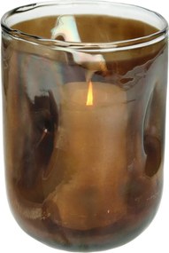 Κηροπήγιο ArteLibre Καφέ Γυαλί 14x14x14cm