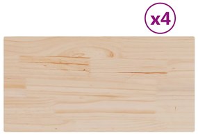 vidaXL Επιφάνειες Τραπεζιού Ορθογώνιες 4 τεμ. 90x45x2,5 εκ Μασίφ Πεύκο