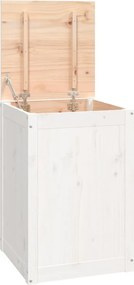 vidaXL Καλάθι Ρούχων Λευκό 44x44x66 εκ από Μασίφ Ξύλο Πεύκου