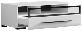 Τραπέζι Tv Boston J106, Γυαλιστερό λευκό, Άσπρο, Αριθμός συρταριών: 1, 100x37x50cm, 30 kg | Epipla1.gr