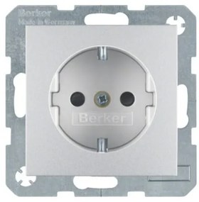 Πρίζα Σούκο Ασφαλείας Αλουμίνιο Ματ Berker 41231404 Hager-41231404-Αλουμίνιο 41231404