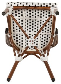 Καρέκλα Κήπου MUTARAZI Λευκό/Μαύρο Αλουμίνιο/Rattan 50x57x85cm - 14840060 - 14840060