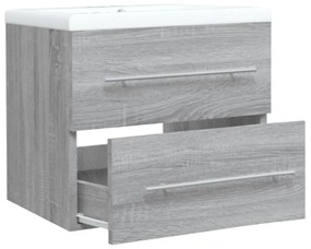 vidaXL Ντουλάπι Μπάνιου με Νιπτήρα Γκρι Sonoma από Επεξεργασμένο Ξύλο