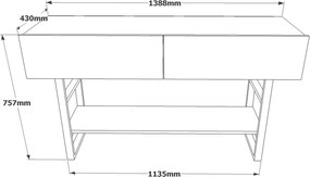 Έπιπλο Εισόδου Πεύκο Atlantic ML23 138,8x43x75,7