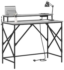vidaXL Γραφείο Γκρι sonoma 100 x 50 x 86.5 εκ Επεξεργασμένο ξύλο