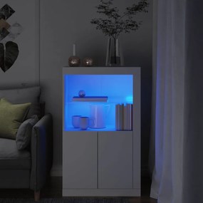Nτουλάπι Βοηθητικό με Φώτα LED Λευκό από Επεξεργασμένο ξύλο