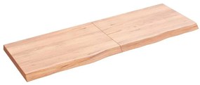 vidaXL Ράφι Τοίχου Ανοιχτό Καφέ 120x40x(2-4)εκ. Επεξ. Μασίφ Ξύλο Δρυός
