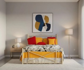 Κρεβάτι Orion-150x200-Εκρού-Με ποδαρικό