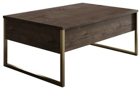 Τραπεζάκι σαλονιού Luxe Megapap χρώμα καρυδί - χρυσό 90x60x40εκ.-GP052-0128,3