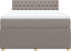 vidaXL Κρεβάτι Boxspring με Στρώμα Taupe 140x200 εκ. Υφασμάτινο