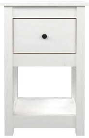 vidaXL Κομοδίνα 2 τεμ. Λευκό 40 x 35 x 61,5 εκ. από Μασίφ Ξύλο Πεύκου
