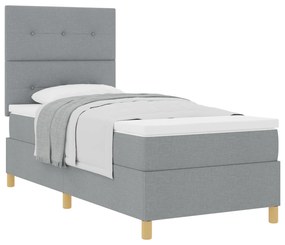 vidaXL Κρεβάτι Κουτιού με Στρώμα Φωτεινό Γκρι 80x200 εκ Ύφασμα
