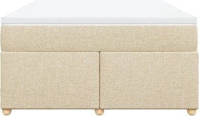vidaXL Κρεβάτι Boxspring με Στρώμα Κρεμ 140x190 εκ. Υφασμάτινο