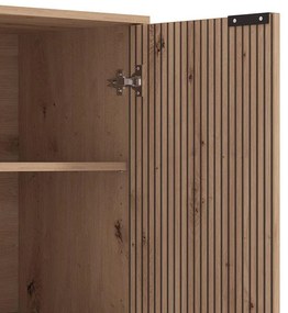 Βιτρίνα Mayenne 2K VS1 Artisan Oak - Μαύρο Μάτ 93x40x137 εκ. 93x40x137 εκ.