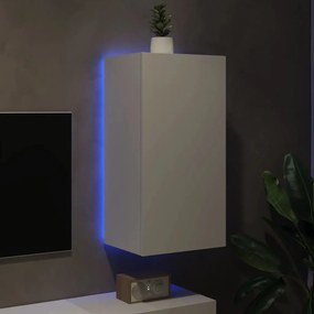 Έπιπλο Τοίχου Τηλεόρασης με LED Λευκό 40,5x35x80 εκ. - Λευκό