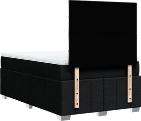 vidaXL Κρεβάτι Boxspring με Στρώμα Μαύρο 120x200 εκ. Υφασμάτινο