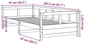 ΚΑΝΑΠΕΣ ΚΡΕΒΑΤΙ ΦΥΣΙΚΟ 90 X 200 ΕΚ. ΑΠΟ ΜΑΣΙΦ ΞΥΛΟ ΠΕΥΚΟΥ 854961