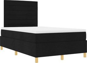 vidaXL LED Κρεβάτι με βάθρο με στρώμα Μαύρο 120 x 200 cm ύφασμα