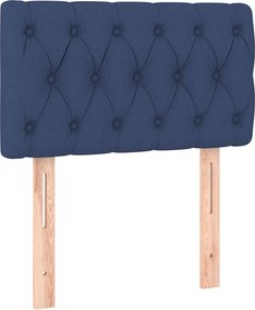 vidaXL Κρεβάτι Boxspring με Στρώμα Μπλε 80x200 εκ. Υφασμάτινο