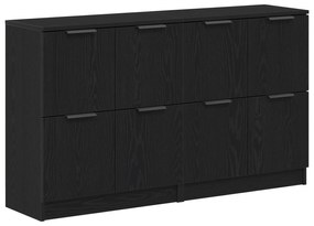 vidaXL Μπουφέδες 2 τμχ Μαύρο Δρυς 60x30x70 εκ Επεξεργασμένο Ξύλο