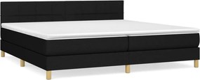 vidaXL Κρεβάτι Boxspring με Στρώμα Μαύρο 200x200 εκ. Υφασμάτινο