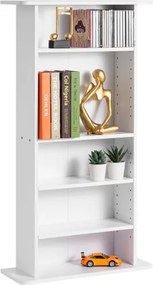 VEVOR Media Storage Cabinet 5 Layers Adjustable DVD Shelves Holds 240 CDs White
