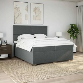 ΚΡΕΒΑΤΙ BOXSPRING ΜΕ ΣΤΡΩΜΑ ΣΚΟΥΡΟ ΓΚΡΙ 200X200 ΕΚ. ΥΦΑΣΜΑΤΙΝΟ 3292889