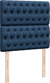 vidaXL Κρεβάτι Boxspring με Στρώμα Μπλε 100 x 200 εκ. Υφασμάτινο