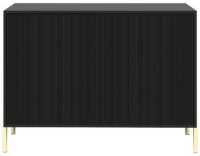 Ντουλάπι Nashville C100, Μαύρο, 80x104x38cm, 31 kg, Ινοσανίδες μέσης πυκνότητας, Πλαστικοποιημένη μοριοσανίδα | Epipla1.gr