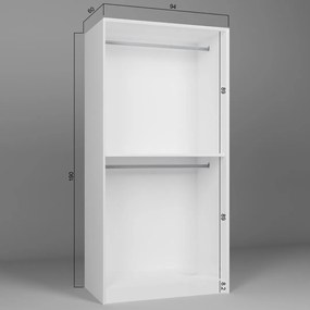 Διφυλλη Ντουλαπα Λευκο LUCAS 1600 52x180x192