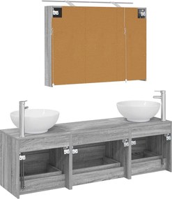 vidaXL Σετ Επίπλων Μπάνιου 4 pcs Γκρι Sonoma