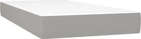vidaXL Κρεβάτι Boxspring με Στρώμα &amp; LED Αν.Γκρι 200x200εκ. Υφασμάτινο