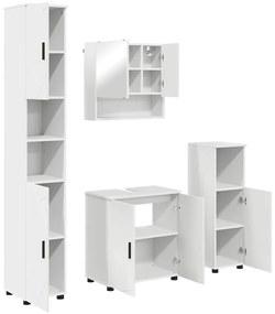 vidaXL Σετ Επίπλων Μπάνιου Επιτοίχιο 4 pcs Λευκό 61 x 35 x 64 εκ.