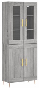 vidaXL Ντουλάπι Γκρι Sonoma 69,5 x 34 x 180 εκ. Επεξεργασμένο Ξύλο