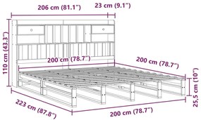 ΚΡΕΒΑΤΙ ΒΙΒΛΙΟΘΗΚΗ ΧΩΡΙΣ ΣΤΡΩΜΑ 200X200 ΕΚ ΜΑΣΙΦ ΞΥΛΟ ΠΕΥΚΟΥ 3323971