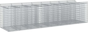 vidaXL Ανασηκωμένο κρεβάτι gabion 4 pcs Ασημί