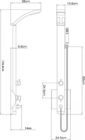 Dolce Vita Idea Spout Satin - Στήλη ντους 3 εξοδων