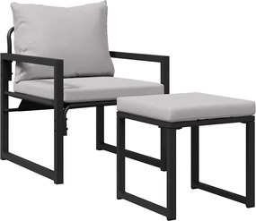 vidaXL Εξωτερικά Έπιπλα 4 pcs 2-Αριθμός καθισμάτων Ανοιχτό γκρι