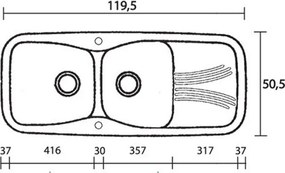 Sanitec Classic 311 (120×51) - Γρανιτένιος νεροχύτης - Granite BEIGE